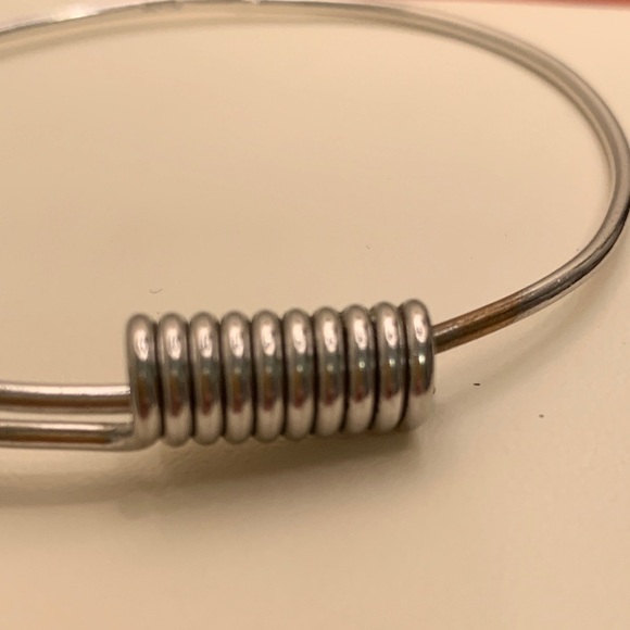 NAPIER VINTAGE Coil Spring Silver Bangle Bracelet 1990s - Picture 5 of 7